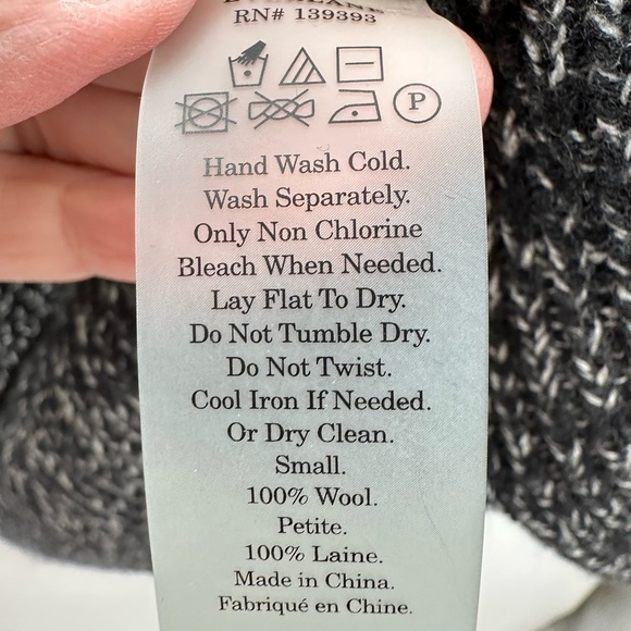 EVERLANE Chunky wool gorpcore turtleneck woman warm classic career grey tank S - Picture 10 of 15